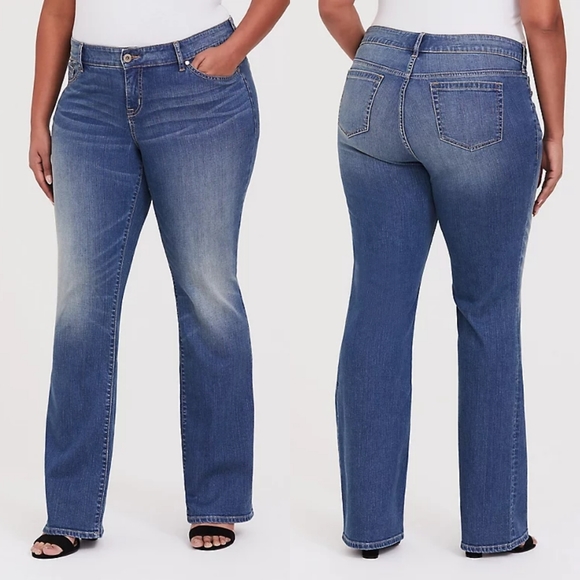 Torrid Relaxed Boot Medium Wash Jeans with Grommet